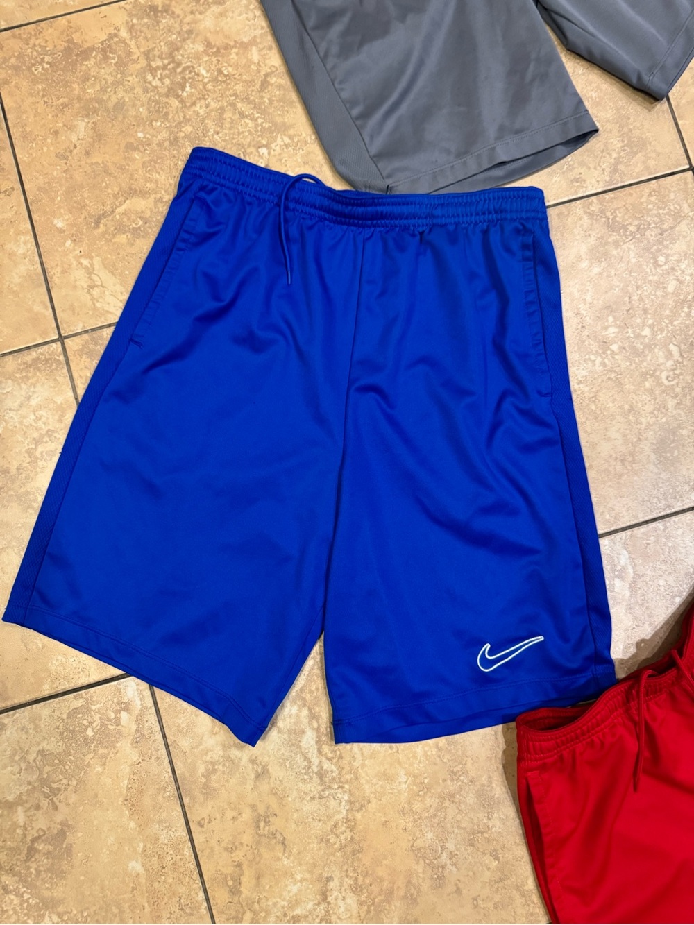 Nike Kids' Athletic Shorts - Red, Royal Blue, Gray NIKE DRI-FIT - Picture 2 of 4